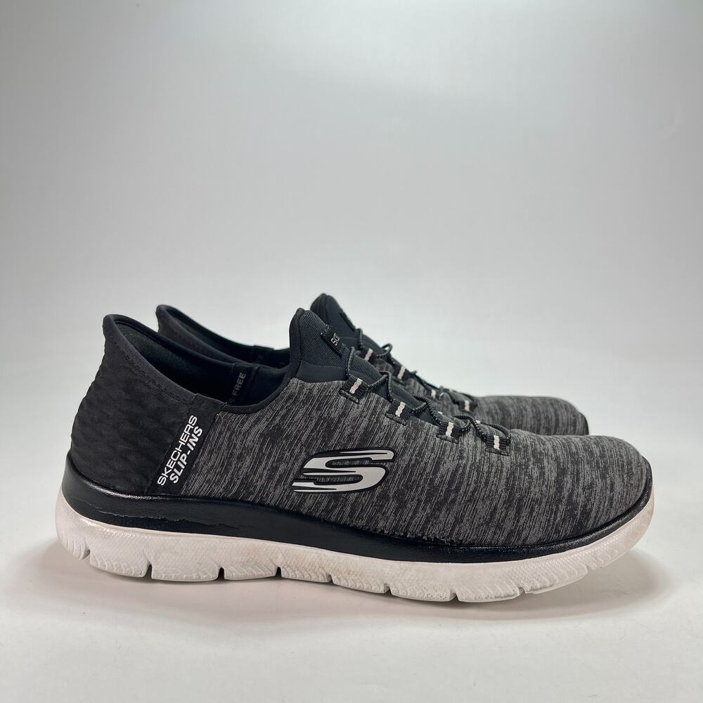 Skechers Summits Slip-Ins Black White Slip On Sneakers 149937 Women's Size 8